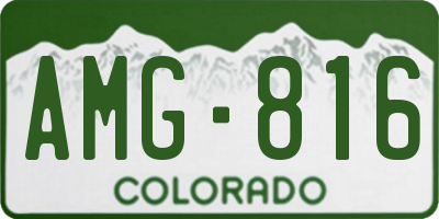 CO license plate AMG816