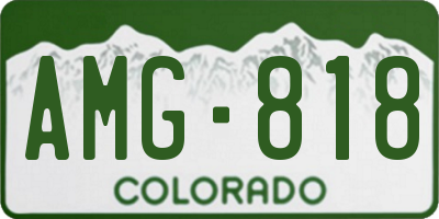 CO license plate AMG818