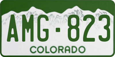 CO license plate AMG823