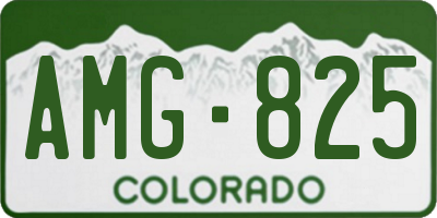 CO license plate AMG825
