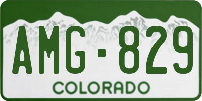 CO license plate AMG829