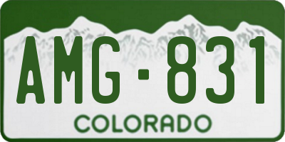 CO license plate AMG831