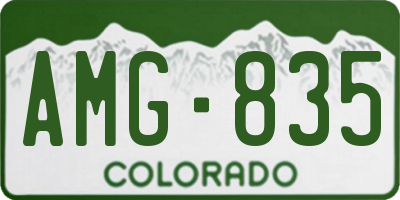 CO license plate AMG835
