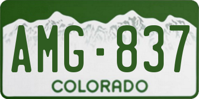 CO license plate AMG837