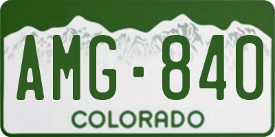 CO license plate AMG840