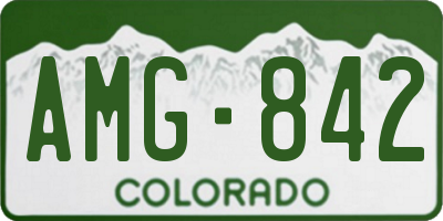 CO license plate AMG842
