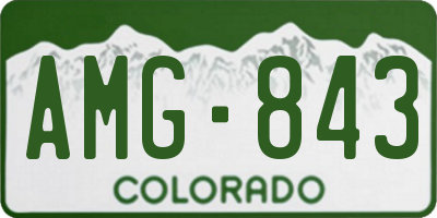 CO license plate AMG843
