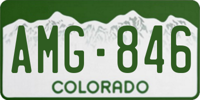 CO license plate AMG846