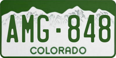 CO license plate AMG848