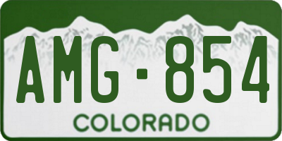 CO license plate AMG854