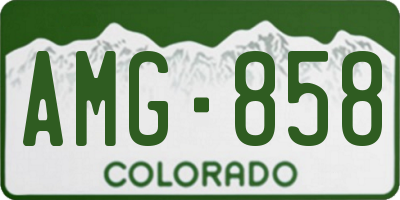 CO license plate AMG858
