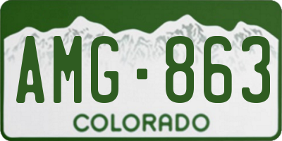 CO license plate AMG863