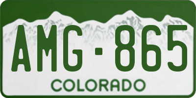 CO license plate AMG865