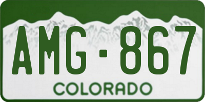 CO license plate AMG867