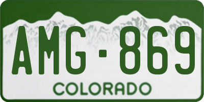CO license plate AMG869