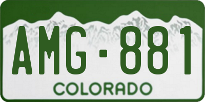 CO license plate AMG881