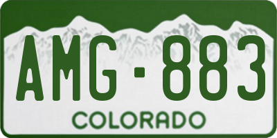 CO license plate AMG883
