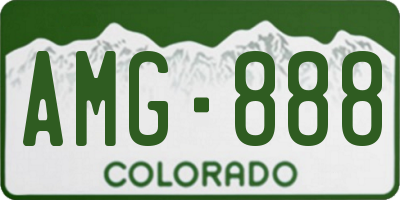 CO license plate AMG888