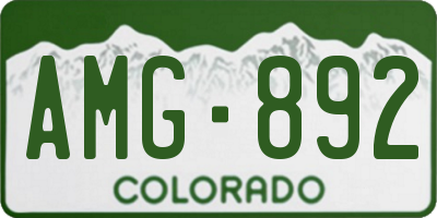 CO license plate AMG892