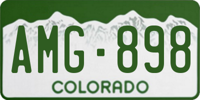 CO license plate AMG898