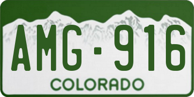 CO license plate AMG916