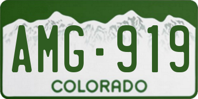 CO license plate AMG919