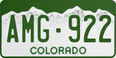 CO license plate AMG922
