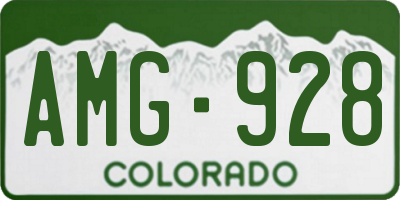 CO license plate AMG928