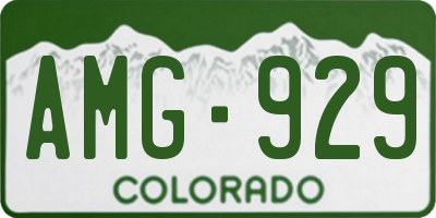 CO license plate AMG929
