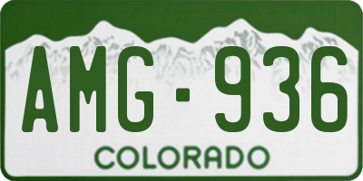 CO license plate AMG936