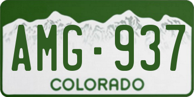 CO license plate AMG937