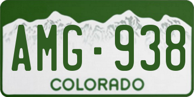 CO license plate AMG938
