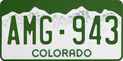 CO license plate AMG943