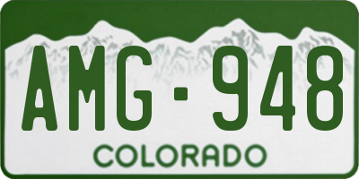 CO license plate AMG948