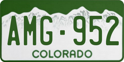 CO license plate AMG952