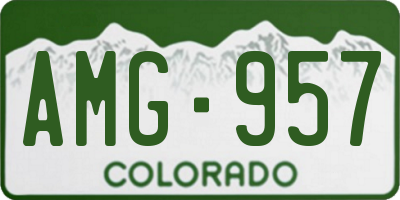 CO license plate AMG957