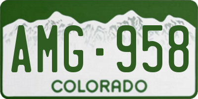 CO license plate AMG958
