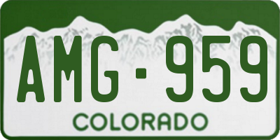 CO license plate AMG959