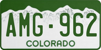 CO license plate AMG962