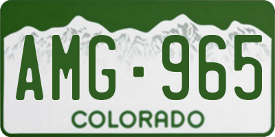 CO license plate AMG965