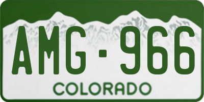 CO license plate AMG966
