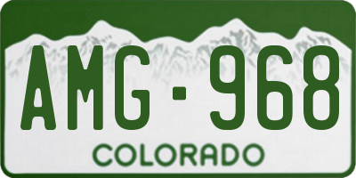 CO license plate AMG968
