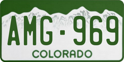 CO license plate AMG969