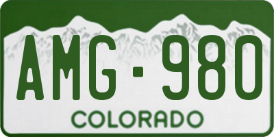 CO license plate AMG980