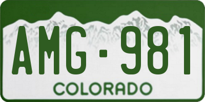 CO license plate AMG981