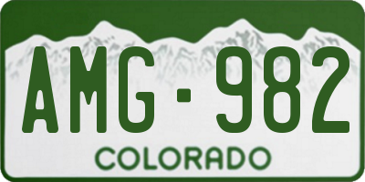 CO license plate AMG982