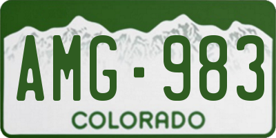 CO license plate AMG983