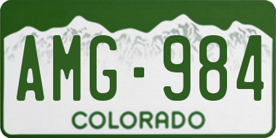 CO license plate AMG984