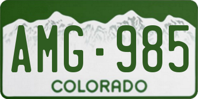 CO license plate AMG985