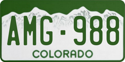 CO license plate AMG988